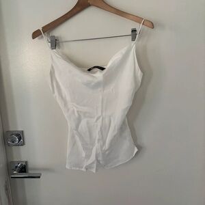 Zara White Fitted Bustier Camisole